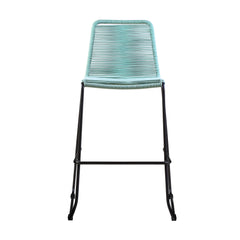 Shasta Outdoor Steel and Rope Stools, Set of 2 - Stylish, Stackable, and Perfect for Any Space!