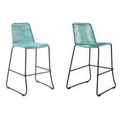 Shasta Outdoor Steel and Rope Stools, Set of 2 - Stylish, Stackable, and Perfect for Any Space!