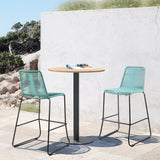Shasta Outdoor Steel and Rope Stools, Set of 2 - Stylish, Stackable, and Perfect for Any Space!