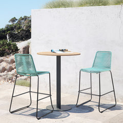 Shasta Outdoor Steel and Rope Stools, Set of 2 - Stylish, Stackable, and Perfect for Any Space!