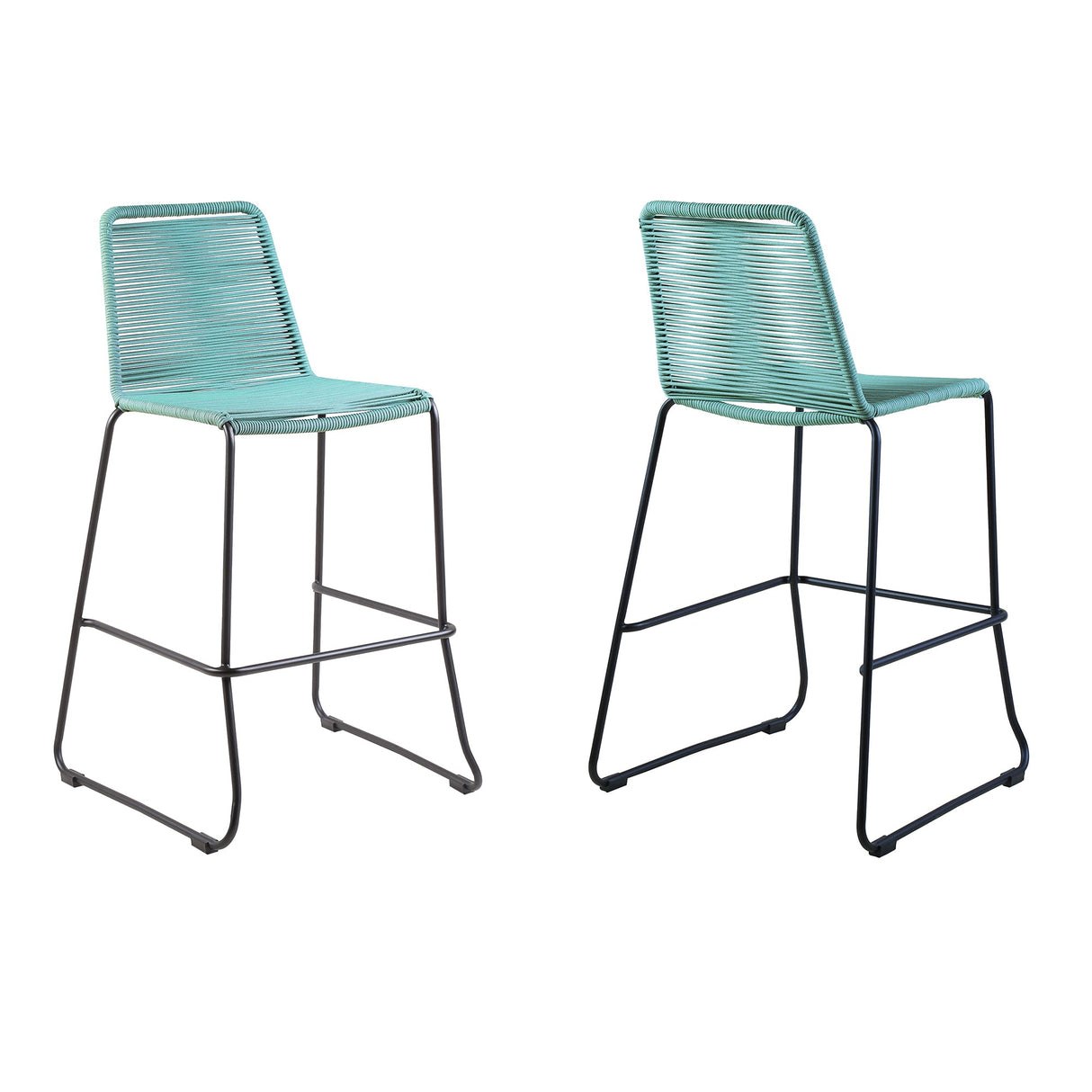 Shasta Outdoor Steel and Rope Stools, Set of 2 - Stylish, Stackable, and Perfect for Any Space!