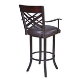Tahiti Transitional Swivel Barstool in Auburn Bay with Faux Leather for Stylish Home Comfort
