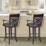 Tahiti Transitional Swivel Barstool in Auburn Bay with Faux Leather for Stylish Home Comfort