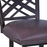Tahiti Transitional Swivel Barstool in Auburn Bay with Faux Leather for Stylish Home Comfort