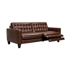 Wesley 81" Leather Power Footrest Tuxedo Arm Sofa - Timeless Style Meets Modern Comfort & Luxury