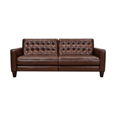 Wesley 81" Leather Power Footrest Tuxedo Arm Sofa - Timeless Style Meets Modern Comfort & Luxury