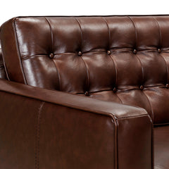 Wesley 81" Leather Power Footrest Tuxedo Arm Sofa - Timeless Style Meets Modern Comfort & Luxury