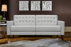 Wesley 81" Leather Power Footrest Tuxedo Arm Sofa - Timeless Style Meets Modern Comfort & Luxury