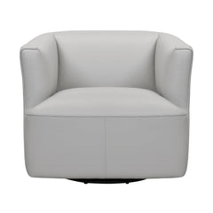 Whitney Contemporary Leather Swivel Chair with Foam Cushions, Metal Base, and No Assembly Required