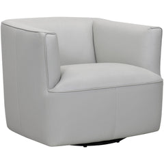 Whitney Contemporary Leather Swivel Chair with Foam Cushions, Metal Base, and No Assembly Required