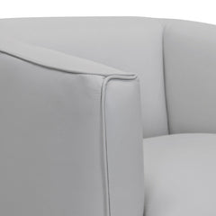 Whitney Contemporary Leather Swivel Chair with Foam Cushions, Metal Base, and No Assembly Required