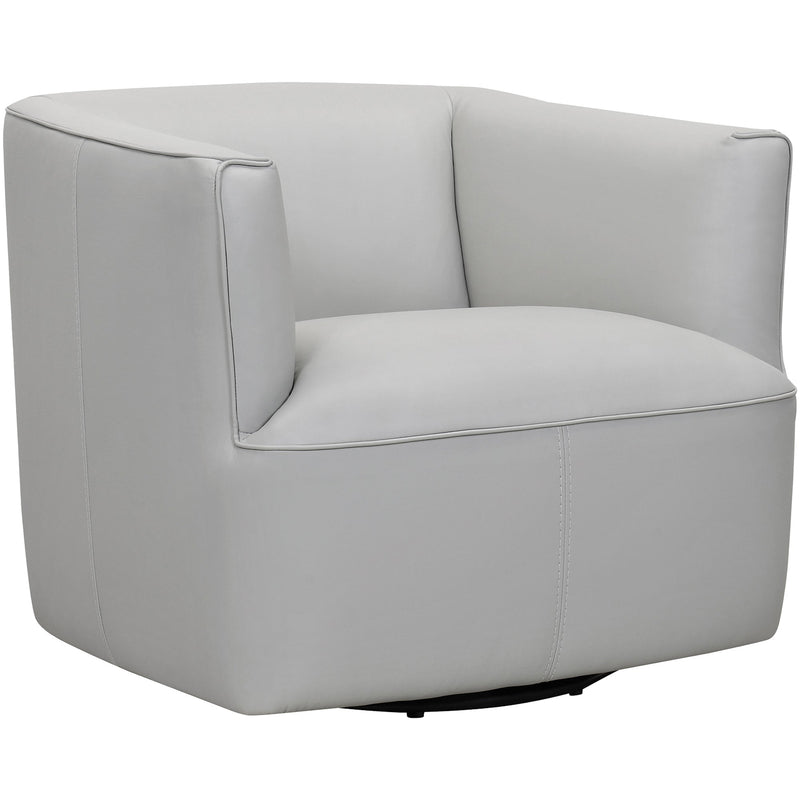 Whitney Contemporary Leather Swivel Chair with Foam Cushions, Metal Base, and No Assembly Required