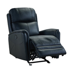 Wolfe Contemporary Power Recliner Chair with USB Charging, Top Grain Leather, and Stylish Design