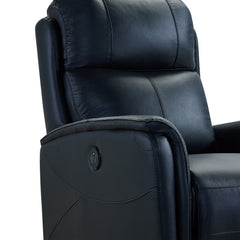 Wolfe Contemporary Power Recliner Chair with USB Charging, Top Grain Leather, and Stylish Design