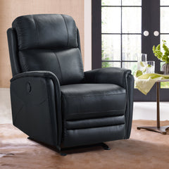 Wolfe Contemporary Power Recliner Chair with USB Charging, Top Grain Leather, and Stylish Design