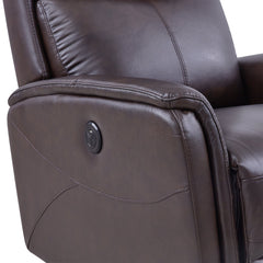 Wolfe Contemporary Power Recliner Chair with USB Charging, Top Grain Leather, and Stylish Design