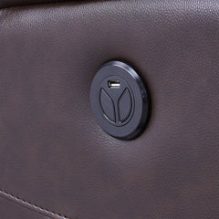 Wolfe Contemporary Power Recliner Chair with USB Charging, Top Grain Leather, and Stylish Design