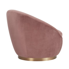 Yves Round Velvet Swivel Chair - Elegant 360-Degree Mobility, Soft Upholstery & No Assembly Needed