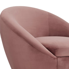 Yves Round Velvet Swivel Chair - Elegant 360-Degree Mobility, Soft Upholstery & No Assembly Needed