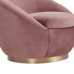 Yves Round Velvet Swivel Chair - Elegant 360-Degree Mobility, Soft Upholstery & No Assembly Needed