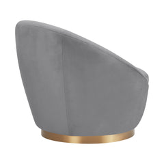 Yves Round Velvet Swivel Chair - Elegant 360-Degree Mobility, Soft Upholstery & No Assembly Needed