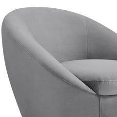 Yves Round Velvet Swivel Chair - Elegant 360-Degree Mobility, Soft Upholstery & No Assembly Needed