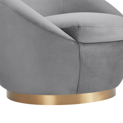 Yves Round Velvet Swivel Chair - Elegant 360-Degree Mobility, Soft Upholstery & No Assembly Needed