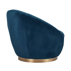 Yves Round Velvet Swivel Chair - Elegant 360-Degree Mobility, Soft Upholstery & No Assembly Needed