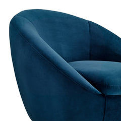 Yves Round Velvet Swivel Chair - Elegant 360-Degree Mobility, Soft Upholstery & No Assembly Needed