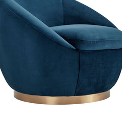 Yves Round Velvet Swivel Chair - Elegant 360-Degree Mobility, Soft Upholstery & No Assembly Needed