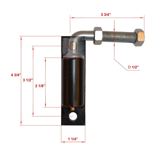 Aleko Small Hinge J-Bolt for Driveway Gates - 12-Inch - LM113