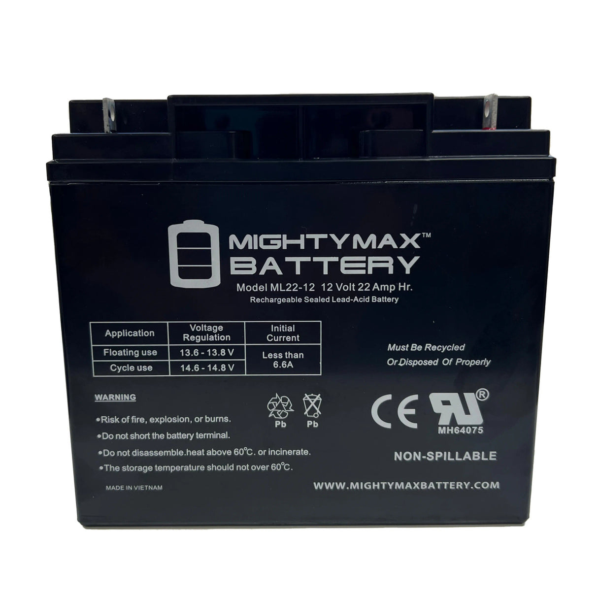 Aleko Battery Box with Batteries Set - LM130 and Two 22AH Batteries