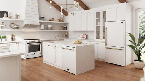 FORNO Espresso Leonardo 30" 5 cu. ft. Induction Range with Knob Control in White and Silver Accents, FFSIN0982-30WHT