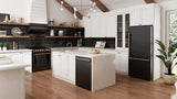 FORNO Espresso Leonardo 30" 5 cu. ft. Induction Range with Knob Control in Black and Antique Brass Accents, FFSIN0982-30BLK