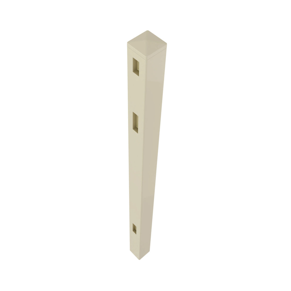 Aleko 5 in. x 5 in. x 8 ft. Vinyl Fence End Post for 3-Rail Fencing – Sand