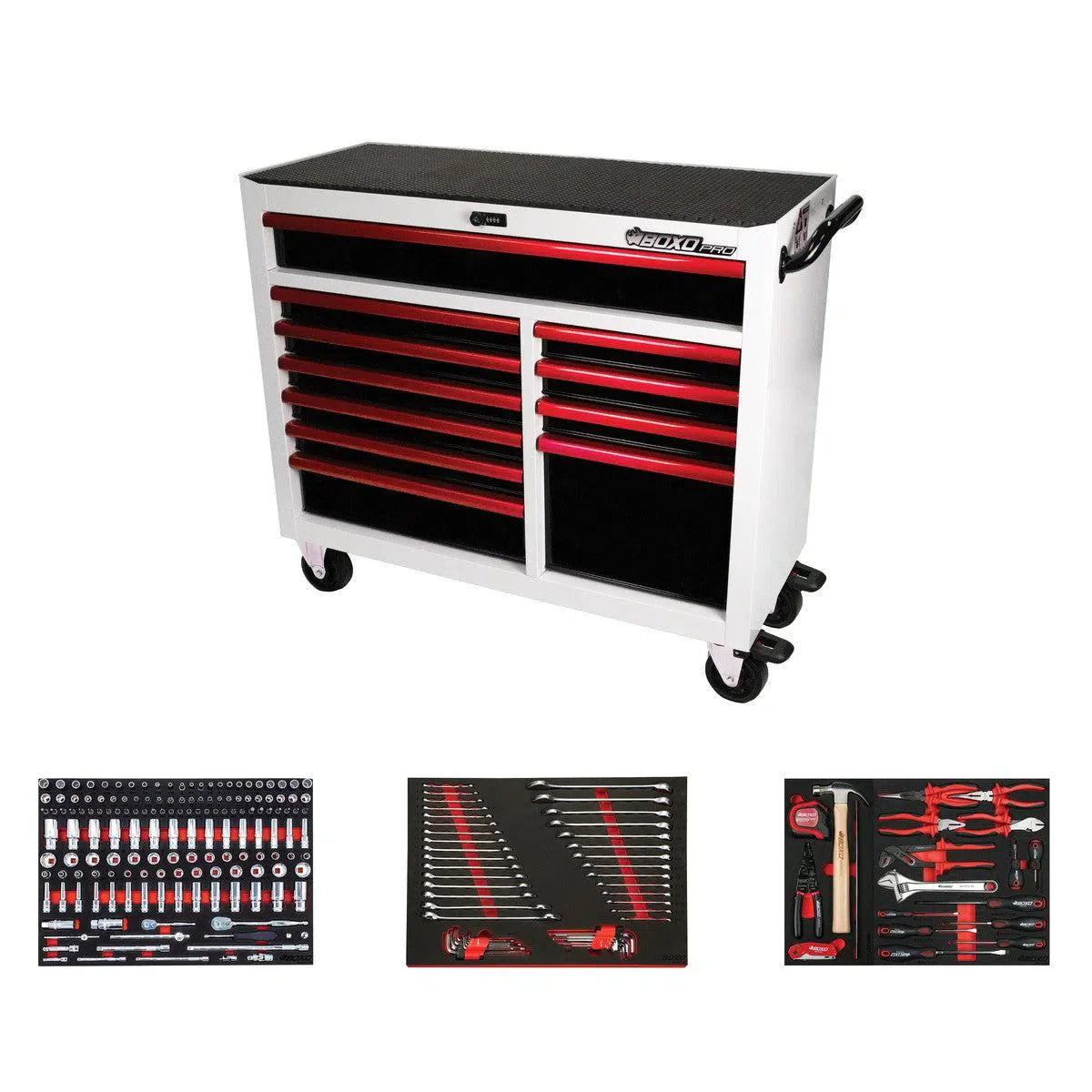 Boxo Pro Series | Loaded 45" 11-Drawer Rolling Tool Box