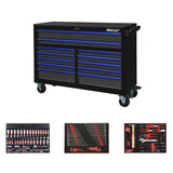 Boxo Pro Series | 53" 12-Drawer Rolling Tool Box with Master Tool Set