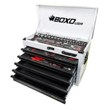 Boxo MotoBox | Ricky Carmichael 26" 5-Drawer Portable Tool Box with 103-Piece Metric Motorcycle Tool Set