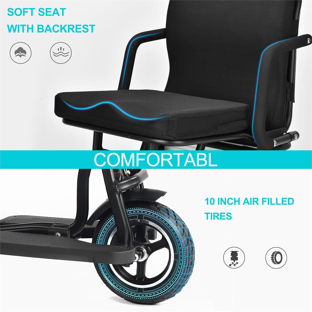 MotoTec Folding Mobility Electric Trike 48V/10Ah 700W