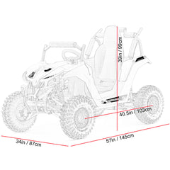 MotoTec Raider 48V/12Ah 1200W Full Suspension Kids Electric UTV