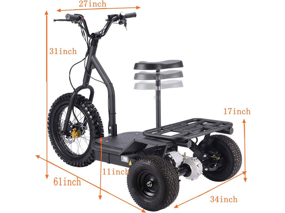 MotoTec Electric Trike 48V/24Ah 1200W
