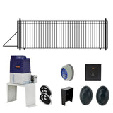 Aleko Automated Steel Sliding Driveway Gate and Gate Opener Complete Kit – MADRID Style – 20 x 6 Feet
