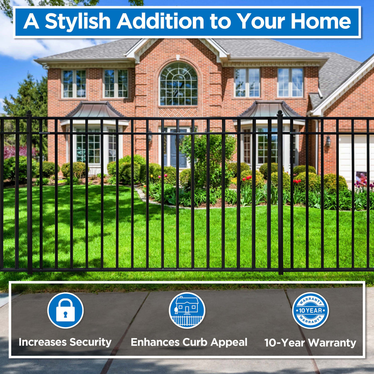 Aleko 2-Panel Fence Kit – MADRID Style – 8x5 ft. Each