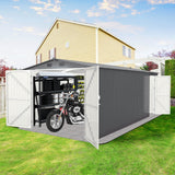 10'x20' Metal Garage Shed with Double Front Doors, Side Entry Door
