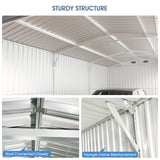 13'x20' Metal Garage Shed with Double Front Doors, Side Entry Door