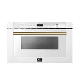FORNO Espresso Capoliveri 24" 1.2 cu. ft. Built-In Microwave Drawer in White with Silver Handles, FMWDR3000-24WHT