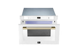 FORNO Espresso Capoliveri 24" 1.2 cu. ft. Built-In Microwave Drawer in White with Silver Handles, FMWDR3000-24WHT