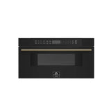 FORNO Espresso Capoliveri 30" 1.2 cu. ft. Built-In Microwave Drawer in Black with Silver Handles, FMWDR3000-30BLK