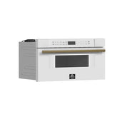 FORNO Espresso Capoliveri 30" 1.2 cu. ft. Built-In Microwave Drawer in White with Silver Handles, FMWDR3000-30WHT