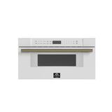 FORNO Espresso Capoliveri 30" 1.2 cu. ft. Built-In Microwave Drawer in White with Silver Handles, FMWDR3000-30WHT